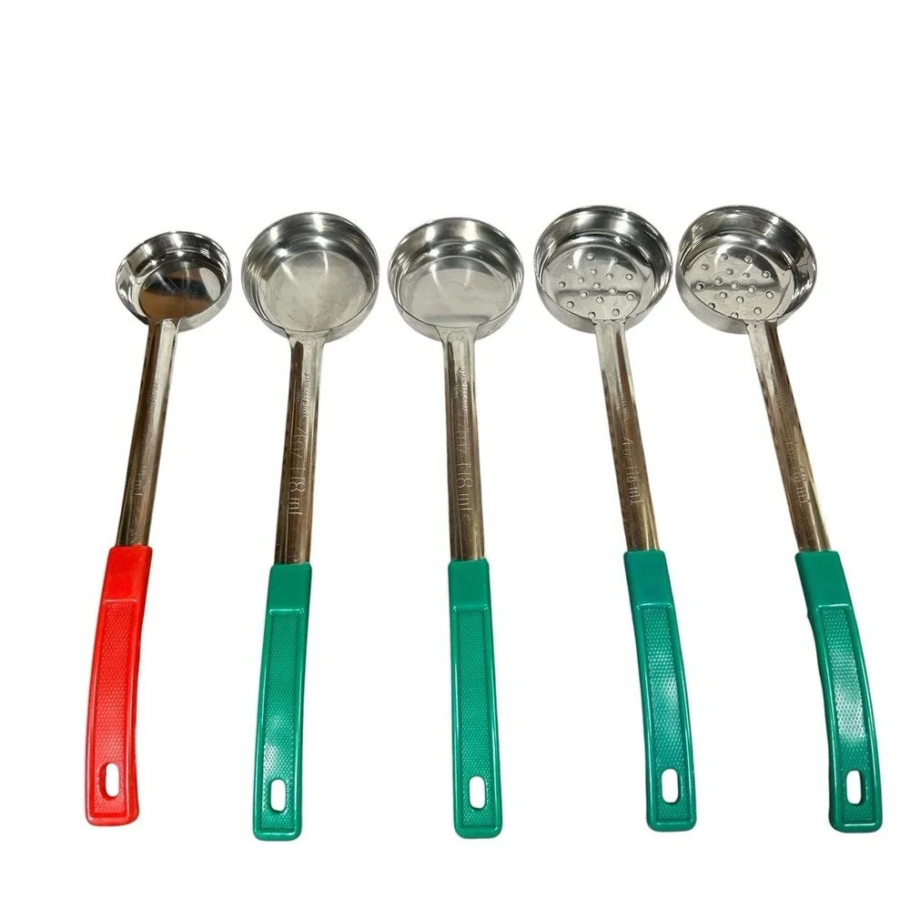 5 Stainless Steel Portion Control Ladle Spoon Set Color Coded Spoodles 2oz-4oz